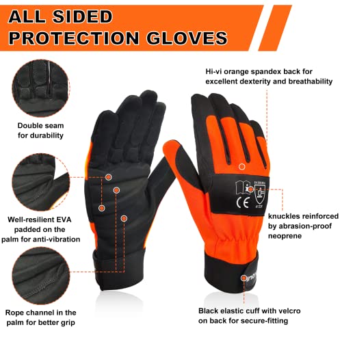Intra-FIT Chainsaw Gloves Saw Protectionon on Left Hand Back, Cut-resistance Gloves EN ISO 11393-4, CLASS 1, EN 388: 4122X - Image 4