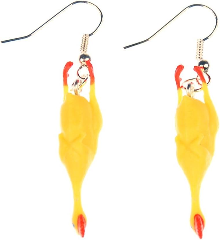 Chicken Earrings Miniblings Rooster Rubber Yellow