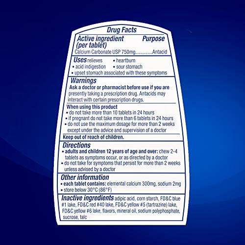 Image of TUMS Tablets, 8 Count (Pack of 9)