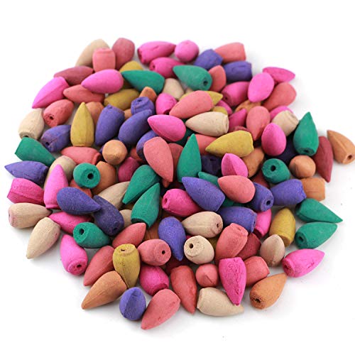 Lot de 300 cônes d'encens à Reflux, encens Cone, 300pcs cônes d'encens à refoulement, Parfum Reflux, Cone encens, de 300 Mix Flowers Scent, bruleur d encens, Fontaine encens, Reflux Mixtes Brûle