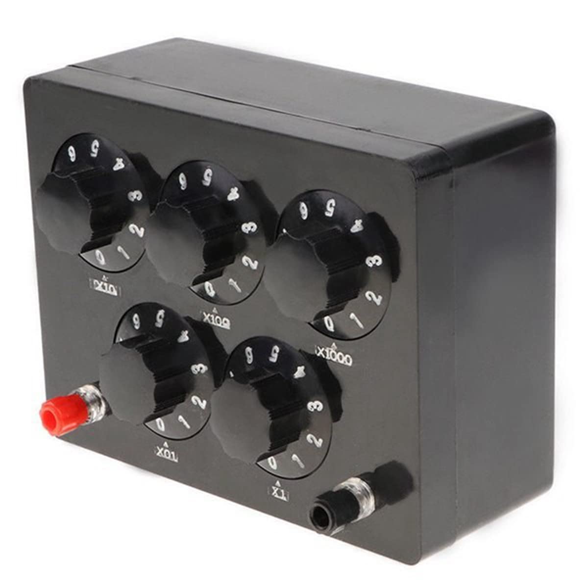 BREAUXTeaching Resistance Box 0~9999.9 Ohms 5 Knobs Adjustable Laboratory Resistance Replacement Box for Teachers Students' Physics Experimental Studies