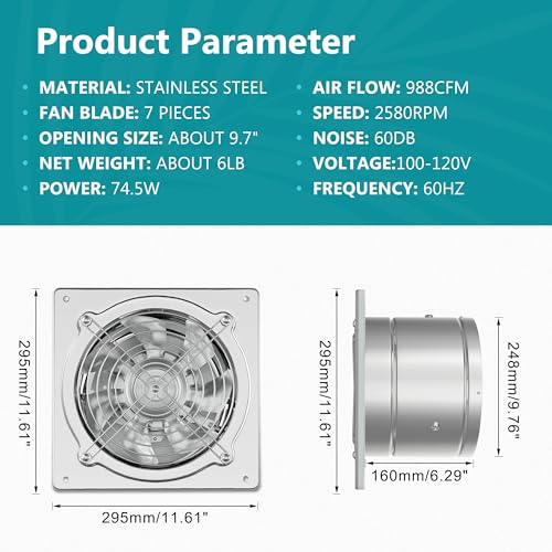 Hg Power PM329 10 Inch Metal Exhaust Fan thumb #1