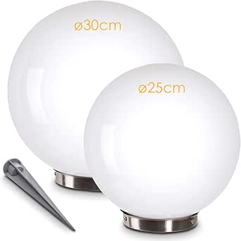 ZIK Sfera Luminosa Giardino Esterno LED Luce Fredda IP 65 Da Terra Cm 50x44 Bianco 87681323 - Foto 11