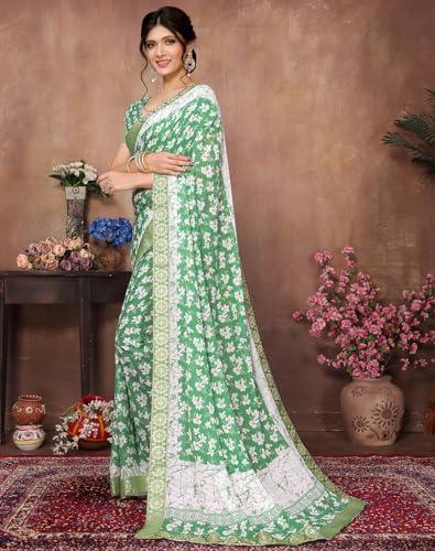 Yashika-Womens-Latest-Woven-Printed-Georgette-and-Jacquard-lace-Saree-with-Unstitched-Blouse-Material-Suitable-for-All-Indian-Weddings-and-Festivals
