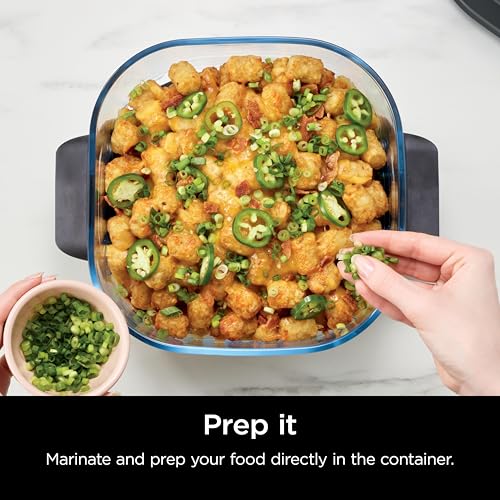Image of Ninja 2.5-QT CleanCrisp Glass Container & Storage lid, Compatible with Ninja Crispi FN101 & AS101 Portable Cooking System, Microwave, Freezer and Dishwasher Safe, PFAS and PTFE Free, XSKSFNMED