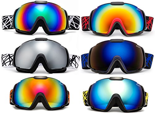 Cloud 9 - Professional Adult Snow Goggles Wildcat Anti-Fog Dual Lens Wide Angle UV400 Protection Mirrored Lens Snowboarding Ski Goggles for Men &Women (1 Pair Only, Choose Your Color
