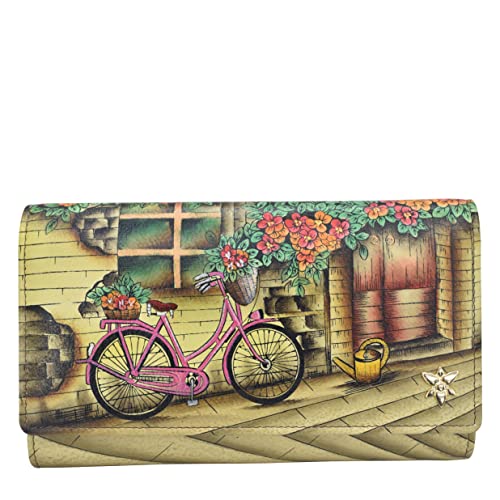 Anuschka Women’s Original Hand-Painted Genuine Leather RFID CheckBook Clutch