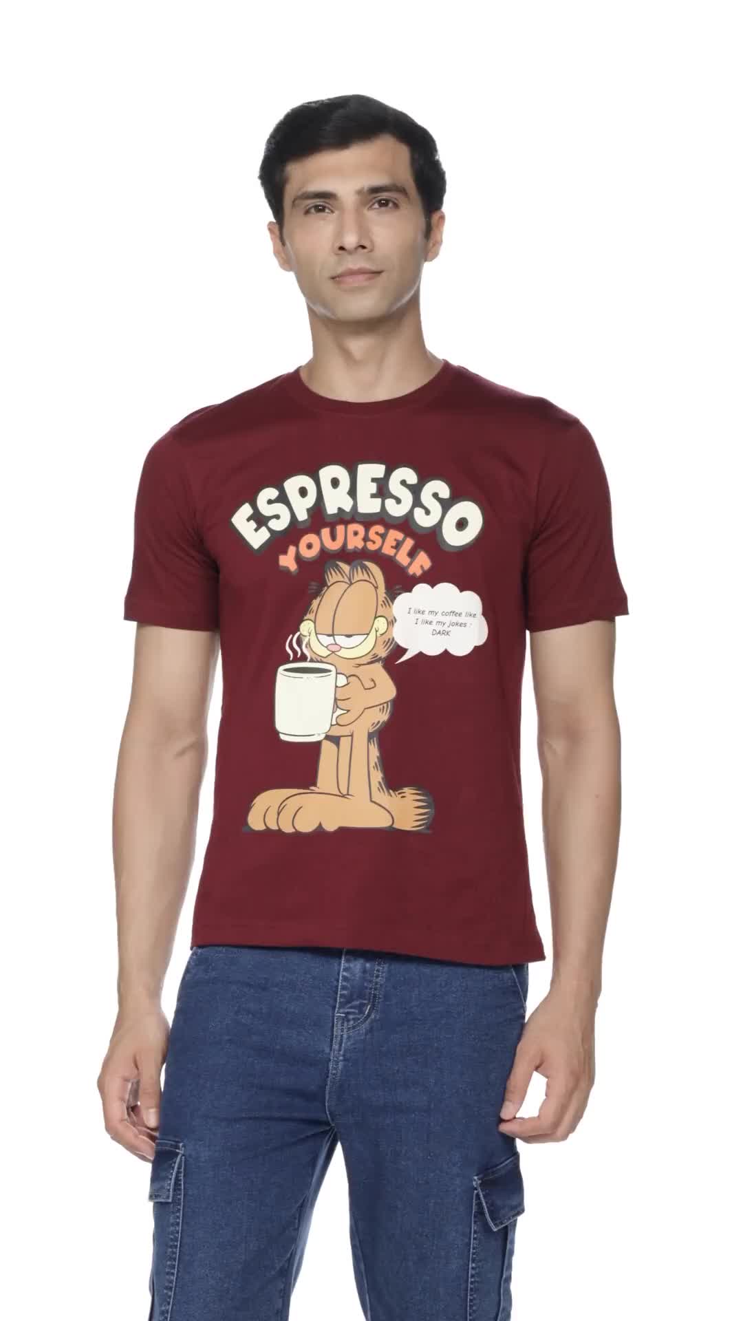 『OJ TEE SHIRT ESPRRESO 40』 Buy The Souled Store Official Garfield: Espresso Yourself Men and