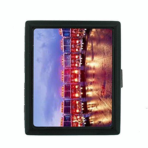 Firefighter D3 Small Black Metal Cigarette Case Heroes Fireman Rescure Fire Dept