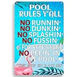 Photo Gallery pool rules targa in metallo con scritta "no running no dunking no splashing swimming pool" vintage decorazione per piscina, parco acquatico, spiaggia, decorazione, 20 x 30 cm Photo Gallery pool rules targa in metallo con scritta "no running no dunking no splashing swimming pool" vintage decorazione per piscina, parco acquatico, spiaggia, decorazione, 20 x 30 cm