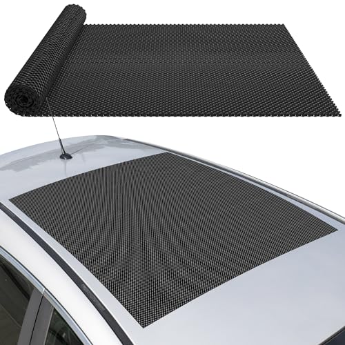 GADLANE Tapis Antiderapant Coffre Toit De Voiture Motif De Grille en PVC Étanche Polyvalent Coupé...