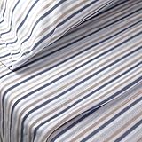 PimpamTex Juego de Sábanas Termales Pirineo para Invierno, 3 Piezas Poliéster con Bajera Ajustable, Encimera y 1 Funda de Almohada - (Cama 90, Raya Juanjo)