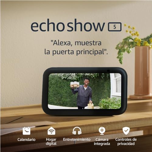 Echo Show 5 (Última generación) | Pantalla táctil inteligente con Alexa diseñada para controlar tus dispositivos de Hogar digital y más | Antracita