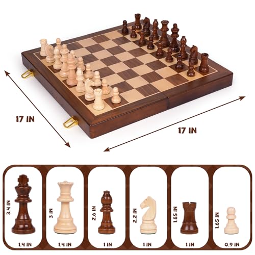 Juego de Ajedrez de Madera Grande 17 pulgadas miniatura 6