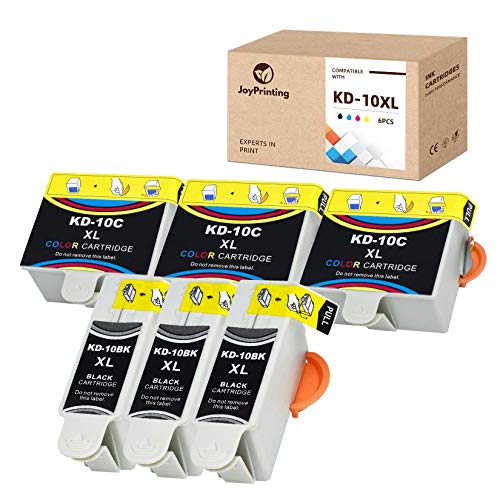 Kodak 10XL Ink Cartridges, JoyPrinting Compatible 10B 10C Combo Ink Cartridges Replacement for Kodak EasyShare5100 5300 5500 ESP3250 ESP5250 ESP3 ESP5 Hero 6.1 7.1 9.1 Printer (3Black, 3Color)