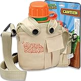 Nature Bound Water Hydration Canteen for Little Kids with Handy Pocket, Adjustable Strap, Snap On Canvas Cover, 16 Ounce Capacity, and Screw-On Lid (for Little Boys and Girls Age 3 and Up)