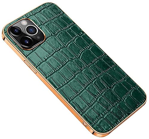 Coque iPhone 12 Pro Max protection écran appareil photo cuir vert
