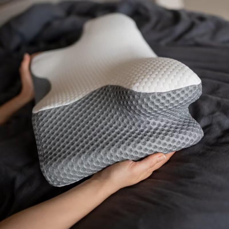 Almohada ortopédica para soporte de cuello, diseño ergonómico para mayor comodidad, ideal para dormir y relajarse, alivia la presión, adecuada para todas las posiciones de sueño