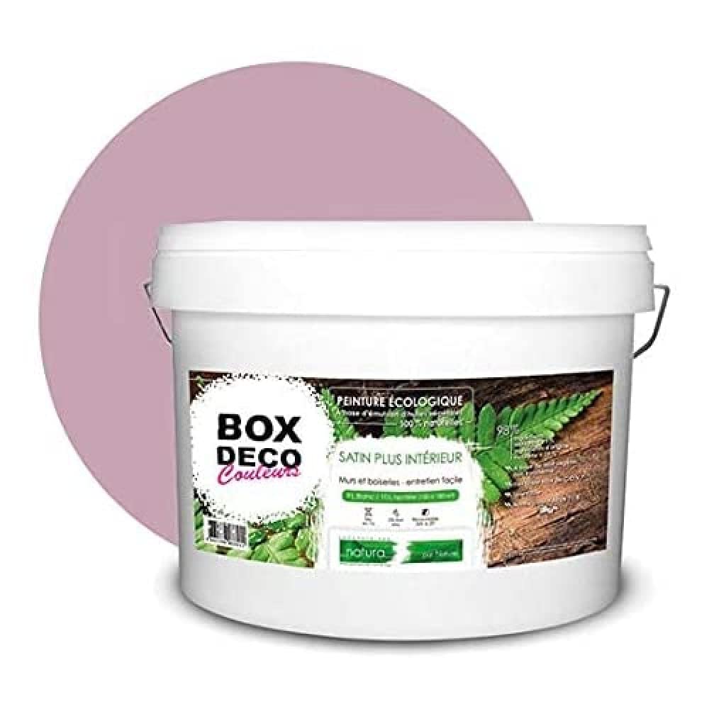 Pintura natural ecológica para pared, diseño de satén interior, 10 L, 130 m², color rosa