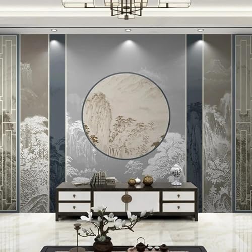 WEITAOSM Papel tapiz fotográfico con pintura de paisaje clásico pintado a mano de estilo chino retro 3D para sala de estar, sofá, TV, fondo, arte mural