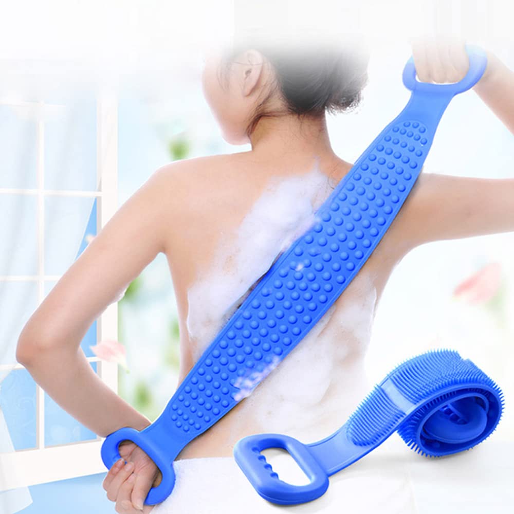 00 Silicone Body Brush Bath Shower Back Scrubber Exfoliating Back Gentle Massage for Men and Women Deep Cleaning Double Face Non-slip Handle - Image 2