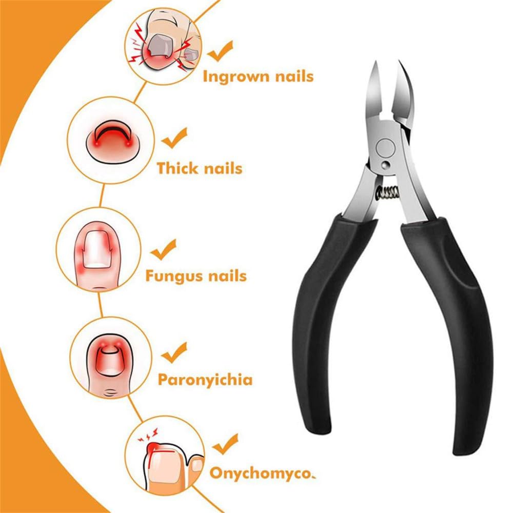 8 szt. Zestaw obcinaczy do paznokci Obcinacz do paznokci ze stali nierdzewnej Grube wrastające paznokcie u stóp Heavy Duty Precyzyjne nożyczki do paznokci Cut Nail Tool, 1 zestaw