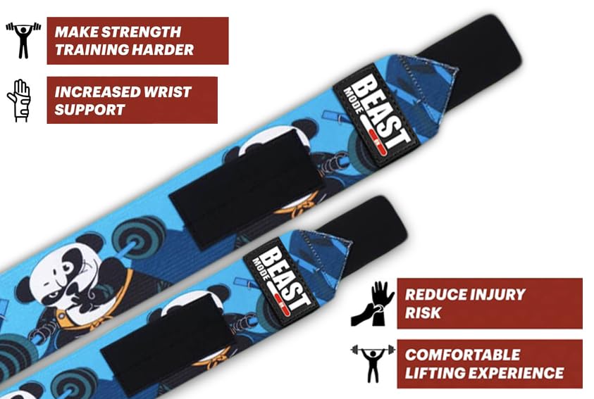 Image of STEIGEN FITNESS ULTIMATE PANDA PRINT Wrist Support Wraps,Wrist Bands For Exercise,Wrist Straps For Gym (PANDA FLEX)