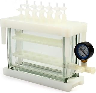 Solid Phase Extraction Device, 12 Position Solid Phase Extraction Vacuum SPE Manifold Chamber for Lab Testing, Solid Phase Extraction Kit with 2 Shelves & 12 Retaining Clips