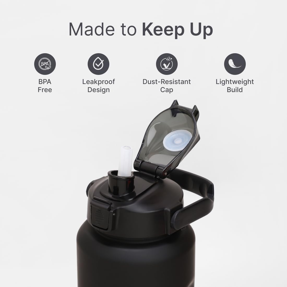 CULT Motivational Water Bottle 2L - Leakproof & BPA-Free -7