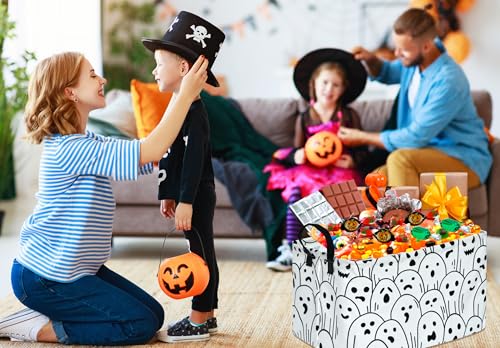 Image of Halloween Box Hamper Storage Basket Collapsible Organizer Bin Gift Shelf Baskets for Home and Kitchen Storage