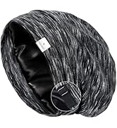 YANIBEST Silk Satin Bonnet Hair Wrap for Sleeping, Adjustable Slouchy Beanie for Women, Silk Line...