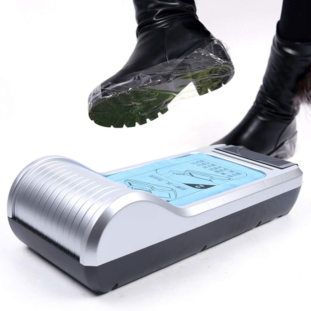 Shoe Wrapping Machine, Automatic Shoe Covers Dispenser Portable Disposable Overshoes Dispenser Machine with 1 * 600pcs Plastic Shoe Cover, Shoe Film Machine for Home Office Supermarket Lab