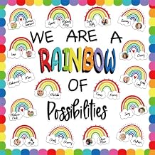VABAMNA 51Pcs Classroom Bulletin Board Decorations Set - We are A Rainbow of Possibilities Cutouts with Rainbow Border Trim for Teacher School Classroom Bulletin Boards Wall Decor