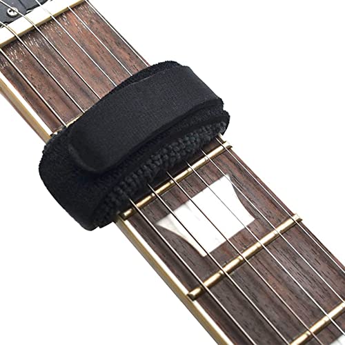 harpfeas 2PCS Guitar String Mute Dampener, Guitar String Cover Belt, Adjustable Bass Mute Silencer, Fretboard Muting Straps, Musical Instrument Accessories (Black)