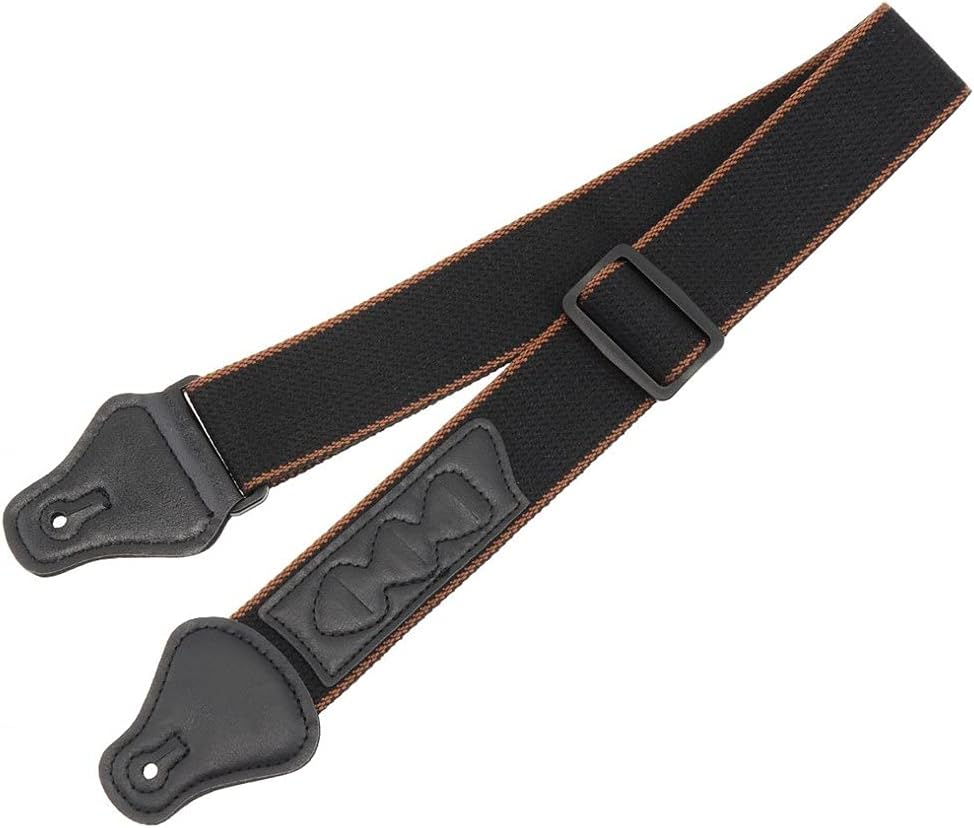 JSEIAJB Adjustable Cotton Guitar Strap Acoustic Electric Bass Optional Plectrums Pocket Accessories