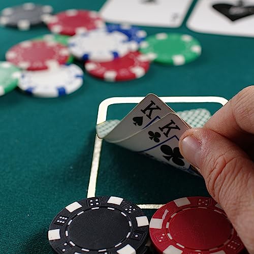 Cepewa Poker Tischauflage │ 60x90cm 100% Polyester Filz grün Bedruckt │ Faltbare Pokermatte