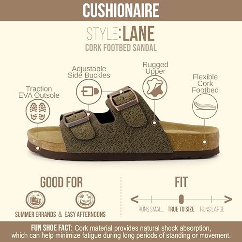 CUSHIONAIRE Lane Cork Slide Women's Sandals, Comfortable Sandals for Women, Brown Rugged 5 — view 4