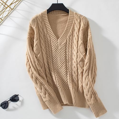 Womens Fall Fashion 2025 Long Sleeve V Neck Knitted Loose Pullover Tops Lightweight Fashion Tunic Sweaters Clothes2