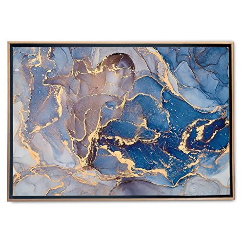 Picture Texture Marble Blue and Purple Abstract Art Modern Decoration for Offices, Pictures for Business, Consults, Bars, Canvas Living Rooms with Textured Finish Cotton Fabric Ready to Hang (120 x 8) 0 Frame Pl. Tied)