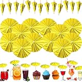Zhehao 500 Pcs Cocktail Umbrellas Aluminum 4 Inch Retro Disco Decorative Foil Drink Umbrellas Sticks