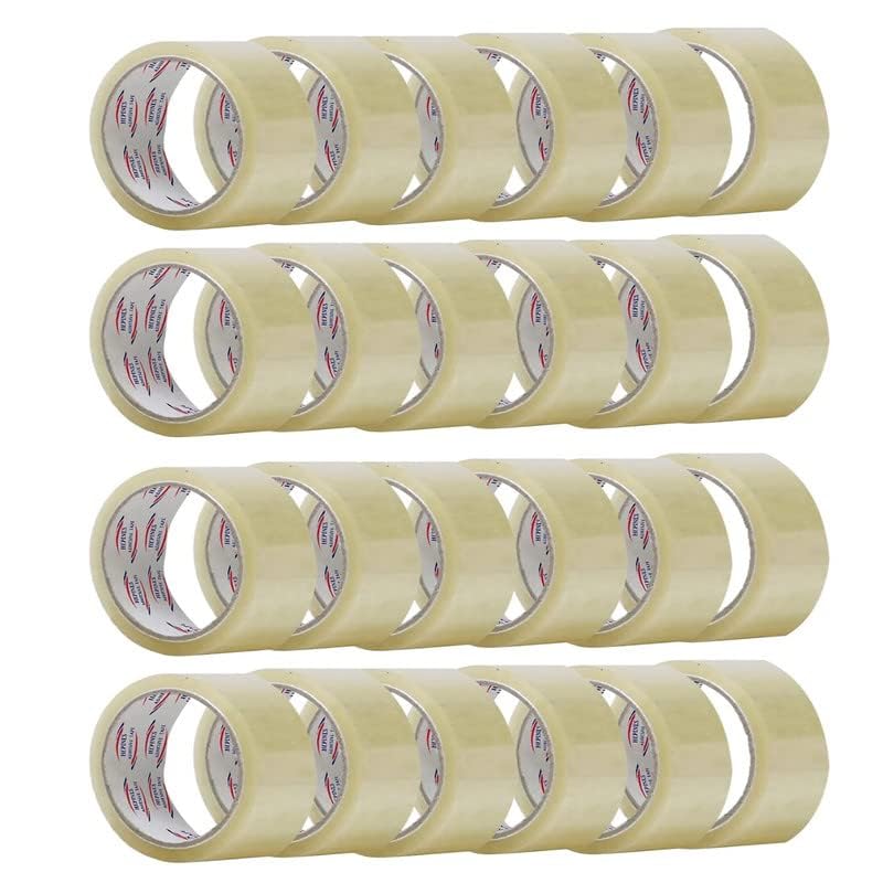 Image of Transparent Cello Tape 2 Inch Multipurpose Clear Tape For Home And Office Use, Decorating And Diy Industrial Packaging Tape Box Packing 100 Meter Pack of 24