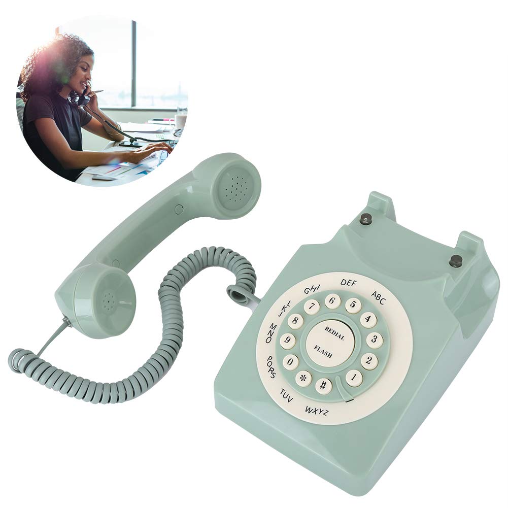 Telefono Antico Ad Alta Definizione, Linea Fissa con Filo Vintage, Linea Fissa Europea Vintage, Grande Pulsante Trasparente, per la Casa, L'ufficio, L'arredamento