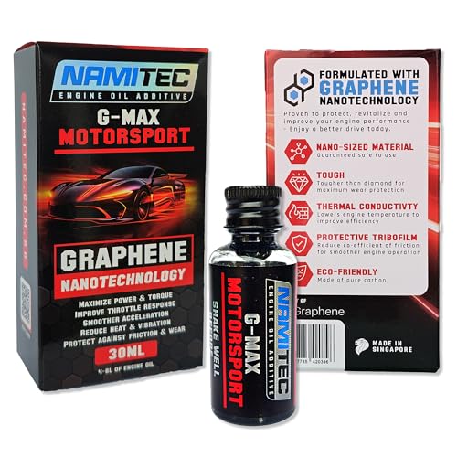 NAMITEC G-MAX MOTORSPORT | Advanced Graphene Nanotechnology Engine Oil Additive - Anti-Friction & Wear Protection for Racing, Turbo & High-Performance Engines - 30ml