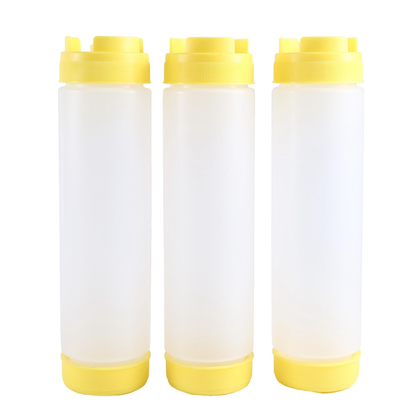 CTRLZS Squeeze Bottle Inverted Plastic Squeeze Bottles 16Oz Refillable Tip Large Valve Dispenser Condiment for Sauces Ketchup