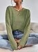 RICHSTORY Womens Sweaters Casual Drop Shoulder Long Sleeve Pullover Tops Loose fit V Neck Lightweight Knit Sweater Shirt Trendy Fall Fashion Clothes 2025 Green S