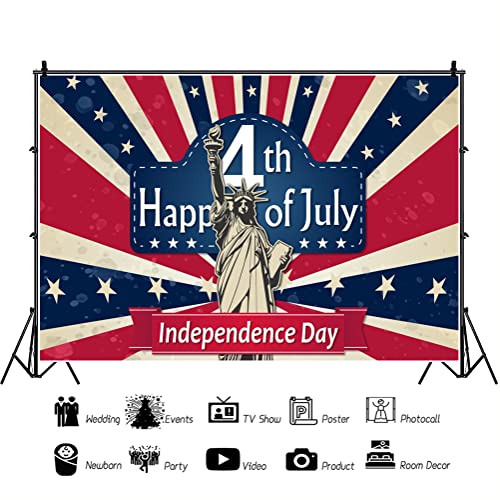 Ofila 7X5Ft Happy 4Th Of July Photography Backdrop America Flag Independence Day Statue Of Liberty Background National Freedom Veteran Holiday Celebration Party Decor Banner Supplies #TOP1