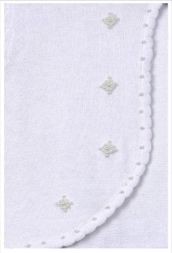 Classy 3010 White Pearl Beaded Sweater for Girl - Size S (2-4)2