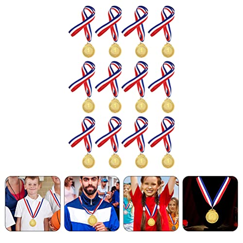 LUOZZY Medalhas de ouro com 12 peças de medalhas de número de competição medalhas de ouro para espor