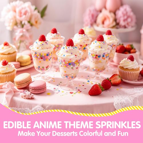 Image of Edible Star Confetti Sprinkles,130g Rainbow Stars Sugar Sprinkle for Cake Decorations,Colorful Pentagram Shape Candy Baking Dessert Toppers,Cupcakes,Cookies,Ice Cream,Donuts,Perfect for Birthday Wedding Celebration Party Decorating Supplies | 130g Colorful Pentagram Baking Decorating,Pastel Candy for Cupcake,Cookie,Donuts,Birthday Wedding,Celebration Party Supplies