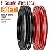 8 Gauge Wire (25FT Red+25FT Black) Copper Clad Aluminum CCA,60A Fuse Holder,20 Pcs Lugs,20 Pcs 2:1 Heat Shrink Tubes,Car Amplifier Power&Ground Cable,Primary Automotive Wire